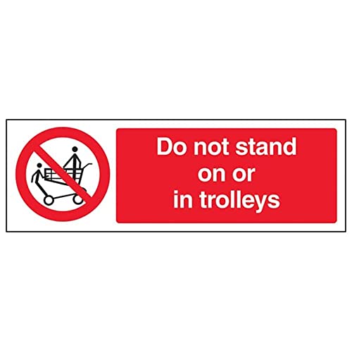 vsafety "Stehen Nicht auf oder in Trolleys Schild, (Pack von 3), 300 mm x 100 mm, 3 von VSafety