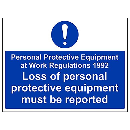 VSafety 41097BF-S Schild "Loss Of PPE Must Be Reported", 400 mm x 300 mm, 3 Stück von V Safety