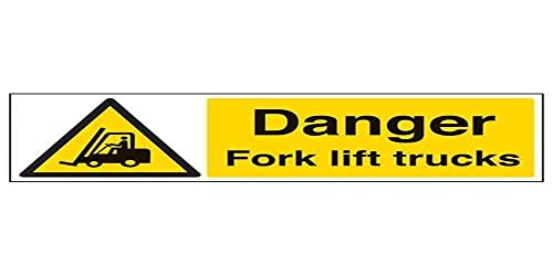 vsafety Warnung Sicherheit Zeichen "Gefahr, Gabel Lift Trucks," 2 mm starrer Kunststoff, 450 mm x 150 mm von VSafety