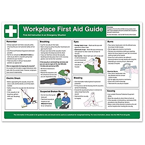 Englisches Poster „Workplace First Aid Guidance“, A2, 594 x 420 mm von V Safety