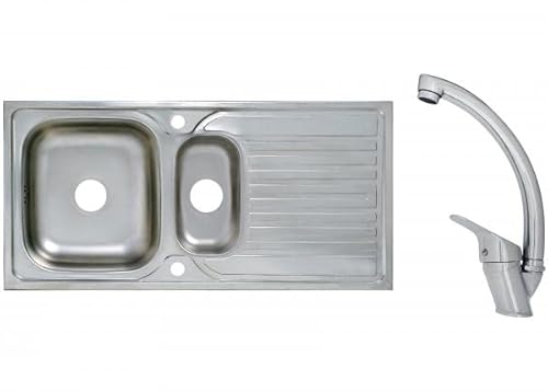 Edelstahleinbauspüle Edelstahlspüle Spüle 100 x 50 cm 1,5 Becken Küchenspüle Einbauspüle Waschbecken inklusive Mega Armatur Edelstahleinbauspüle Edelstahlspüle Spüle 100 x 50 cm 1,5 Becken Küchenspüle Einbauspüle Waschbecken inklusive Mega Armatur von VT Vontech