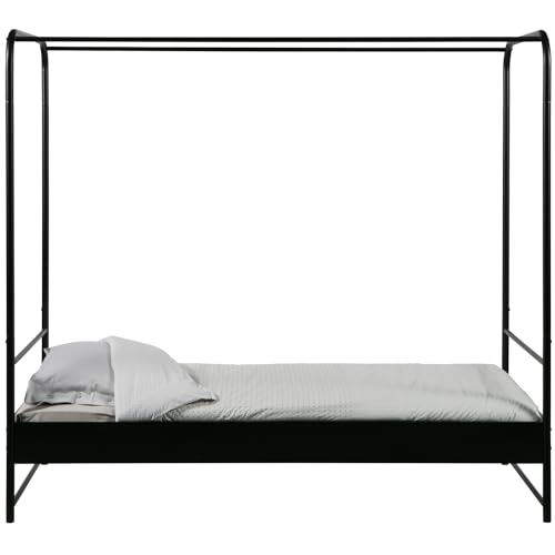 Industrial Himmelbett Jugendbett Koje Schwarz Metall in DREI Größen (90 x 200 cm) von vtwonen