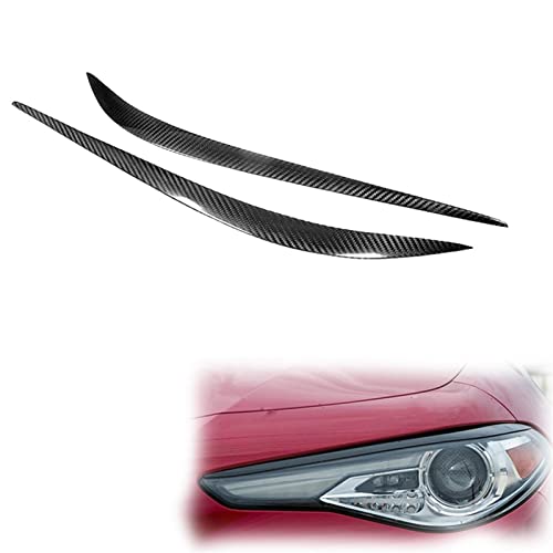 Scheinwerferdekoration Carbon-Faser-Frontscheinwerfer-Augenbrauen-Abdeckungs-Aufkleber-Scheinwerfer-Augenlider Für Alfa Für Romeo Für Giulia 2015-2018 2016 2017 Fiberglas-Autoteile(Carbon fiber) von VTAIEX