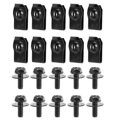 VTAIEX Clip-Verschlüsse 10/20PCS Automotive Selbstschneidende Schrauben U-clamp Auto Körper Schrauben M6 Motor Abdeckung Stoßstange Kotflügel Liner Retainer Verschluss Niet Schrauben(20pcs Mix) von VTAIEX