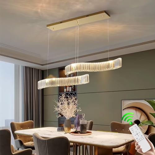 VTAMng Kristall Kronleuchter dimmbar dekorative Pendelleuchte über dem Esstisch 2 Lichter Moderne LED höhenverstellbare Hängelampe geeignet für Bar Hotel Kücheninsel Billardtisch Deckenleuchte(80cm) VTAMng Kristall Kronleuchter dimmbar dekorative Pendelleuchte über dem Esstisch 2 Lichter Moderne LED höhenverstellbare Hängelampe geeignet für Bar Hotel Kücheninsel Billardtisch Deckenleuchte(80cm) von VTAMng