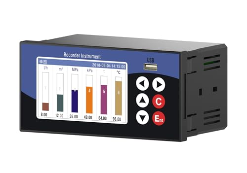 Industry Multi-Channel Data Recorder Display Temperature Pressure Humidity Current Voltage Chart Data Report RS485 PT100 4-20mA(6 channel (220VAC)) von VTCTYBPGBW