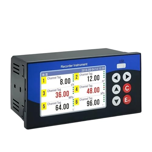 Multichannel Data Recorder PT100 K TC Temperature Sensor Datalogger Color Screen Display Digital Curve USB Data Transfer Analog(3 Channels) von VTCTYBPGBW