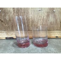 2 Art Deco Trinkgläser Pink Glas, Lemonade Glas - Scotch Gläser, Whisky Tasting Gläser von VTGItemsAddedDaily
