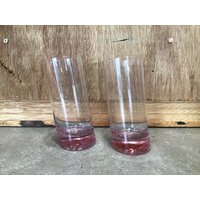 2 Art Deco Trinkgläser Rosa Kunstglas, Limonadenglas von VTGItemsAddedDaily