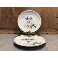 2 Noritake Teller, Das Landtagebuch Einer Edwardian Lady Serie Sammelteller, Schwalben Szene, 1970Er Jahre Vintage Wohndekor von VTGItemsAddedDaily