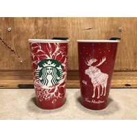 2 Tim Hortons Und Starbucks Keramik Kaffee Reisebecher Becher von VTGItemsAddedDaily