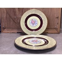 2 Vintage 1930Er Johnson Brothers Handdekorierte Speiseteller Pareek Ironstone Made in England von VTGItemsAddedDaily