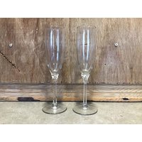 2 Vintage Sektgläser/Flöten, Retro Libbey, Hochzeit Toasting Verlobung Toasting, Minzchampagner von VTGItemsAddedDaily