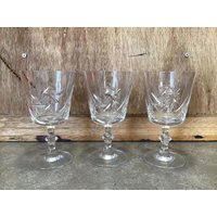 3Er Set Vintage Pinwheel Kristall Barware Gläser/Mit Stiel Trinkgeschirr von VTGItemsAddedDaily