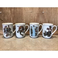 4 Norman Rockwell Becher Vintage Cups von VTGItemsAddedDaily