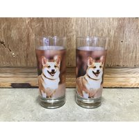 Corgis Butt Set Mit 2 Wasser - Oder Saftgläsern Hundetrinkgläsern, Klares Trinkglas Gedrucktem Hundedesign von VTGItemsAddedDaily
