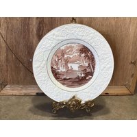 Maling Vintage Transferware Teller Schön Dekoriert Mit Weidenden Rindern, Schafen Und Schloss Made in England von VTGItemsAddedDaily