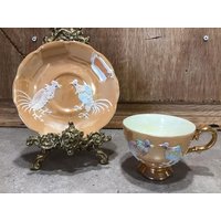 Shafford Hähne Luster Teetasse Mit Untertasse Made in Japan von VTGItemsAddedDaily