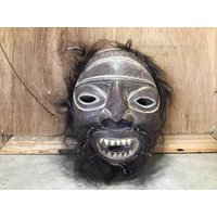 Vintage Holzmaske 11 "Handgeschnitztes Holzdekor Wandbehang Kunst Primitives Gesicht, Das Skulptur Abstrakt Schnitzt." von VTGItemsAddedDaily