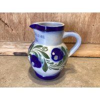 Vintage Kobaltsalz Glasierter Keramikkrug Gres D'alsace Signiert Made in France von VTGItemsAddedDaily