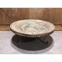 Tonschale Mit Metallständer, Primitiver Tontopf, Wabi-Sabi-Dekor, Rustikale Schüssel, Vintage-Primitives Wohndekor von VTGItemsAddedDaily