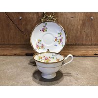 Vintage Royal Albert Crown Porzellan Teetasse Und Untertasse Hand Entkernt Transfer Art Deco von VTGItemsAddedDaily