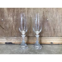 Vintage Set Mit 2 Champagnerflöten Diamantmuster Unberührter Zustand, C1990, Perfekte Dusche, Housewarming Oder Geschenk Für Paar, Toasting von VTGItemsAddedDaily