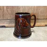 Vintage Sylvac Jagdhund Bierkrug Keramik Braun Glasierte Tasse Made in England, Geschenk Für Den Sammler, Bar Dekor von VTGItemsAddedDaily