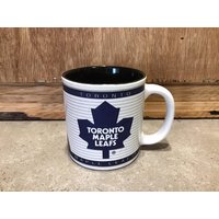 Vintage Toronto Maple Leafs 1994 Weiß Blau Keramik Kaffeetasse Sport Sammlerstück von VTGItemsAddedDaily