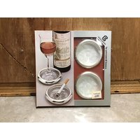 Vintage Versilbert Und Glasuntersetzer - Mid Century Modern Cocktail-Untersetzer-Set, Schmuckschale Oder Aschenbecher Von Petruzzi Branca, Italien von VTGItemsAddedDaily