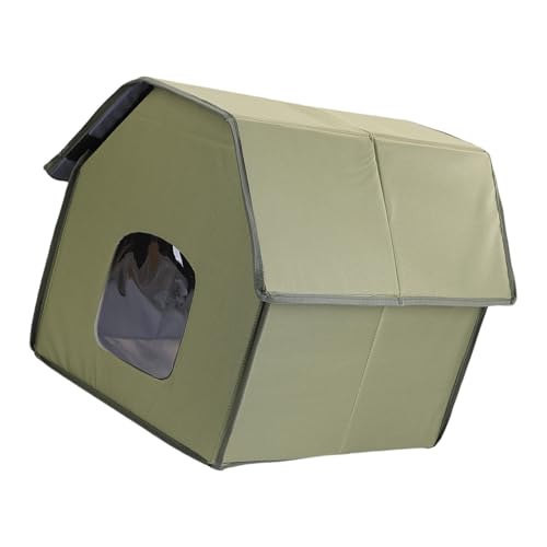 VTIDOBE Isoliertes Katzenhaus für den Außenbereich, einfache Montage, für den Winter, wasserdicht, gemütliches Bett, großer faltbarer Unterschlupf von VTIDOBE