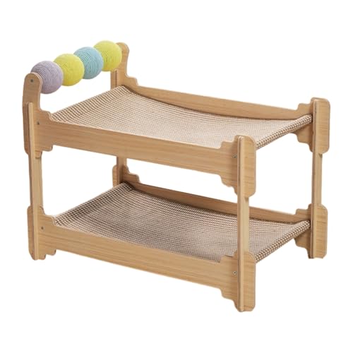 VTIDOBE Kratzbaum mit Sisalpfosten und Holzrahmen für den Innenbereich, Komfort-Möbelschutz, Unterhaltungs-Kratzer von VTIDOBE