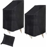 2er-Pack Gartenstuhlhussen – 210D Oxford-Gewebe, wasserdicht, winddicht, reißfest, Schutzhüllen – für Terrassenstühle im Freien – 75 x 75 x 120 cm von VTIZIKL