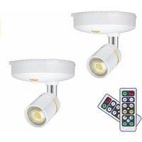 2er-Pack kabelloser Strahler, Mini-Leuchte, dimmbarer LED-Strahler für den Innenbereich, Fernbedienung an jeder Wand, drehbare warme Wandleuchte 2er-Pack kabelloser Strahler, Mini-Leuchte, dimmbarer LED-Strahler für den Innenbereich, Fernbedienung an jeder Wand, drehbare warme Wandleuchte von VTIZIKL