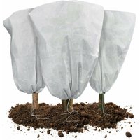 3er Set Winter-Pflanzenhüllen mit Kordel Polypropylen 80g/m² 80x100cm weiß von VTIZIKL