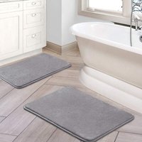 Badematte aus Memory-Schaum, Samtflanell, ultraweich und saugfähig, rutschfest, waschbar, ideal für Badezimmer oder Schlafzimmer (2er-Set – 40 x 60 Badematte aus Memory-Schaum, Samtflanell, ultraweich und saugfähig, rutschfest, waschbar, ideal für Badezimmer oder Schlafzimmer (2er-Set – 40 x 60 von VTIZIKL