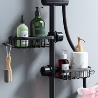 Duschregal und Aufbewahrung – 2er Set Duschregale ohne Bohren Edelstahl, Edelstahl Teleskop Badezimmerregal, Seifenhalter Duschstange, Schwarz Duschregal und Aufbewahrung – 2er Set Duschregale ohne Bohren Edelstahl, Edelstahl Teleskop Badezimmerregal, Seifenhalter Duschstange, Schwarz von VTIZIKL