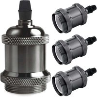 E27 Lampenfassung - Edison Retro Pendelleuchte, Adapter aus massiver Keramik, 4-teilige Fassung in schwarzer Perle von VTIZIKL