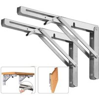 Klappwinkel 200mm - 2 Stück Edelstahl Klappwinkel - Regalträger für Garage, Küche, Schlafzimmer - mit Befestigungsschrauben von VTIZIKL