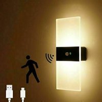 LED-Sensor-Wandleuchte, wiederaufladbar über USB, kabellose magnetische Treppenwandlampe, automatisches Ein-/Ausschalten von VTIZIKL