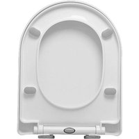 Moderner, weißer Toilettensitz in D-Form mit Absenkautomatik, leicht zu reinigen, verstellbare und feste Scharniere, Schnellverschluss, D-Form (36 x von VTIZIKL