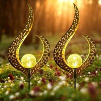 Solar Gartenleuchten mit Solar Flammenlichter 2er Set, Outdoor Gartendeko für Terrasse, Beleuchtung für Wege, LED Lampe Metalldeko und Kugel für Solar Gartenleuchten mit Solar Flammenlichter 2er Set, Outdoor Gartendeko für Terrasse, Beleuchtung für Wege, LED Lampe Metalldeko und Kugel für von VTIZIKL
