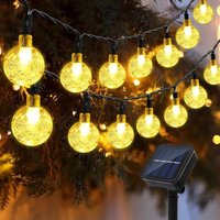 Solar Lichterkette 12M 100 LED, Kristall Solar Lichterkette Außen Innen 8 Modi, IP65 Wasserdicht Solar Laterne Außen, Lichtkugel für Garten, von VTIZIKL