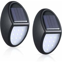 Solarleuchten für den Außenbereich, 2er-Pack 10 LED Solar-Wandlampen, IP65 wasserdichte Solar-Außenbeleuchtung mit Dämmerungssensor für Terrasse, von VTIZIKL