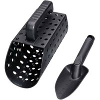 Stück Sandschaufel mit Schaufel, Strandsandschaufel, Handsieb, professionelles Unterwasser-Schatzsuchwerkzeug (schwarz) von VTIZIKL