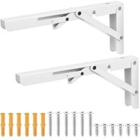 Vtizikl 2 Pcs Équerre Pliante 305mm, Equerre Pliable, Support Console Pliable Rétractable, Support Equerre Etagere Murale Pliable, Blanc Vtizikl 2 Pcs Équerre Pliante 305mm, Equerre Pliable, Support Console Pliable Rétractable, Support Equerre Etagere Murale Pliable, Blanc von VTIZIKL