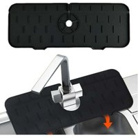 Vtizikl 37x14cm Tapis de Robinet en Silicone,Attrape-Éclaboussures de Robinet,Tampons de Robinet en Silicone, Noir von VTIZIKL