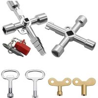 Vtizikl 4 Voies Clé Multifonction 6 Pièces, Clé Triangle Clé de Interrupteur de Robinet Clé en Croix Universelle Clef Passe Partout, pour Compteur Vtizikl 4 Voies Clé Multifonction 6 Pièces, Clé Triangle Clé de Interrupteur de Robinet Clé en Croix Universelle Clef Passe Partout, pour Compteur von VTIZIKL