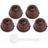 Vtizikl Capsules 5 Pièces de qualité Alimentaire PP 304 en Acier Inoxydable Réutilisable Filtre à Capsules de café Rechargeable (Brun) von VTIZIKL