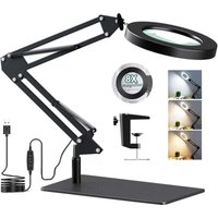Vtizikl Lampe de Bureau avec Loupe 8X et LED, Lampe Loupe sur Pied 2-en-1 avec Base et Pince, 3 Modes de Couleur,10 Niveaux de Luminosité,Lampe Bras Vtizikl Lampe de Bureau avec Loupe 8X et LED, Lampe Loupe sur Pied 2-en-1 avec Base et Pince, 3 Modes de Couleur,10 Niveaux de Luminosité,Lampe Bras von VTIZIKL